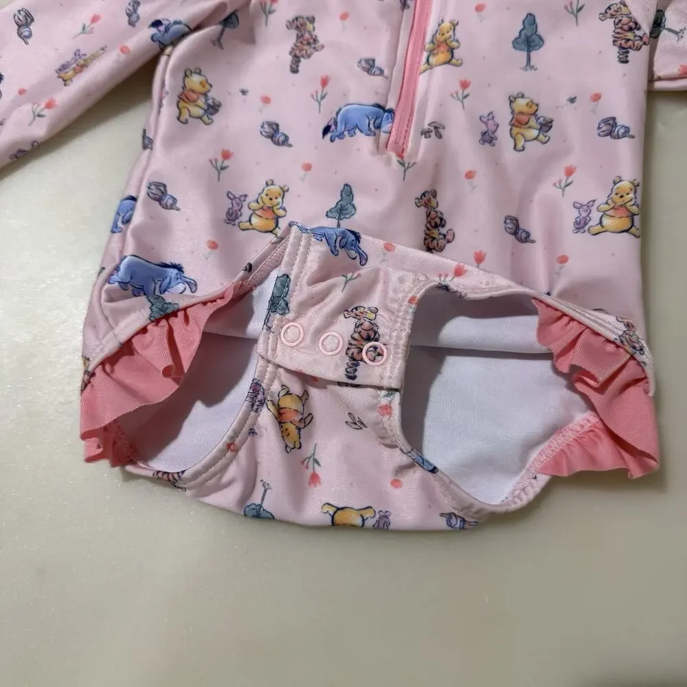 Disney Baby Baby Girls 9 Months Winnie The Pooh One Piece Rash Guard Swimsuit